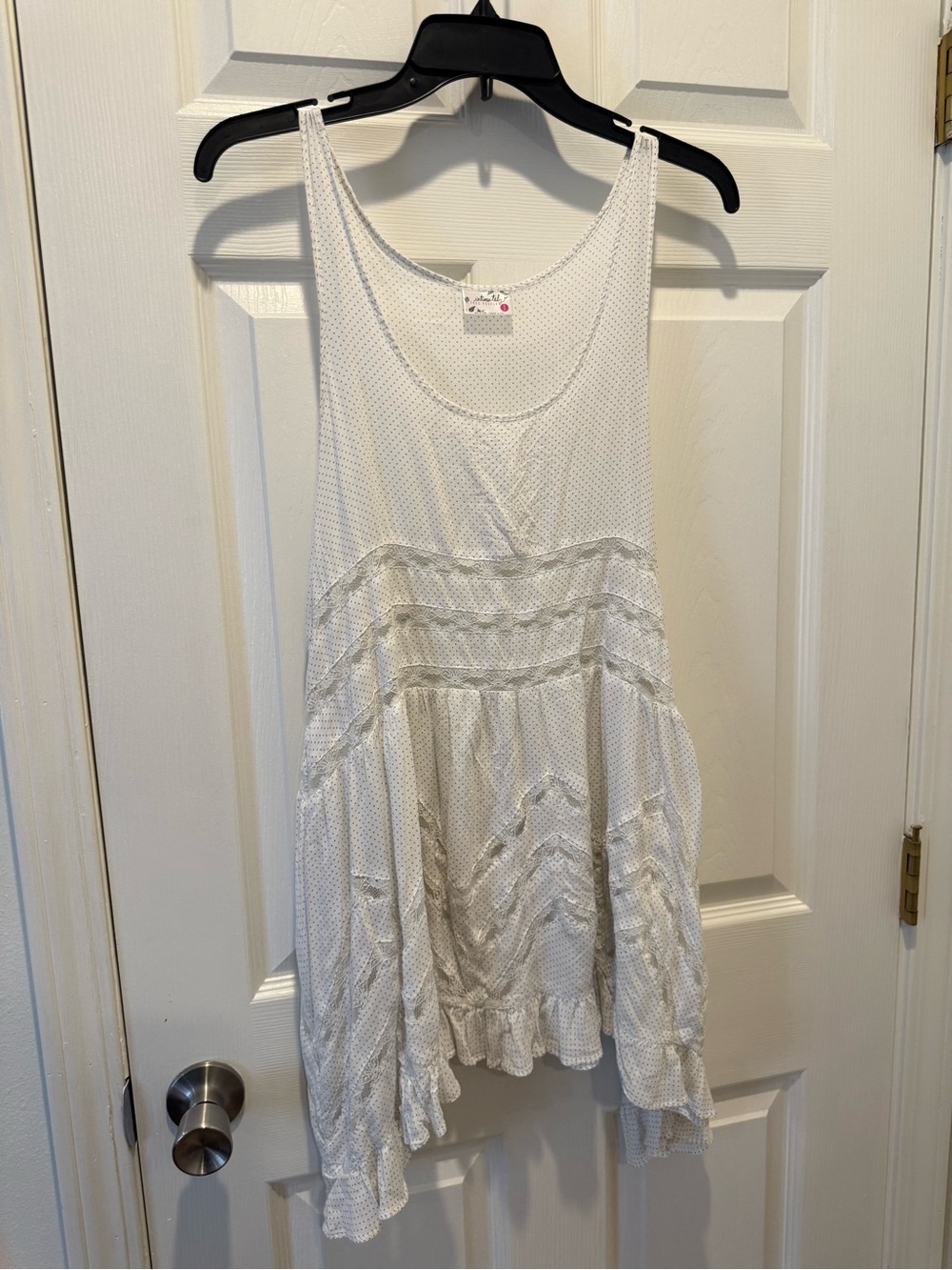 Free People White Tiered Ruffle Tank Dress